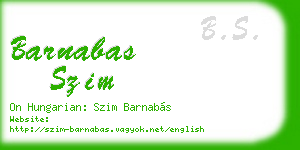 barnabas szim business card